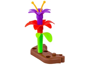 Klocki Konstrukcyjne 222 elementy, Zestaw Do Zbudowania Kwiatowej Kompozycji, Ogród + Kwiatki - Klocki - miniaturka - grafika 6