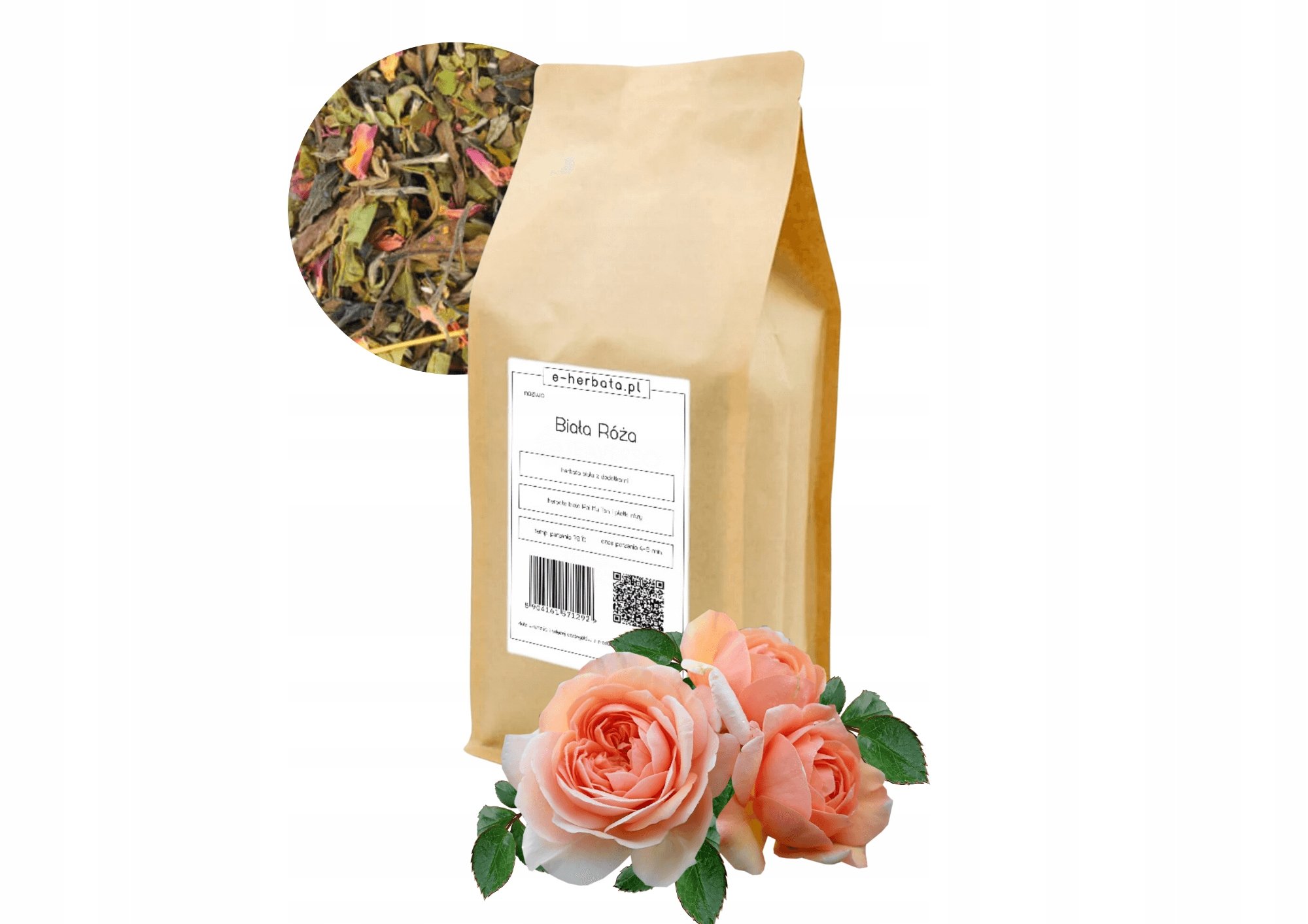 Smaczna herbata biała liściasta Biała róża 0,5 kg