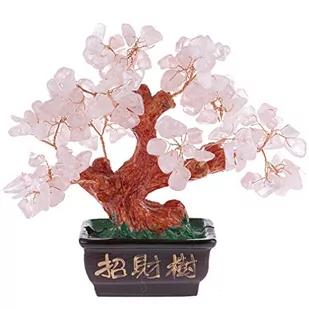 Tradycyjne różowe drzewo kwarcowe - Feng Shui Love and Fortune Deco - Sztuczne drzewka - miniaturka - grafika 1
