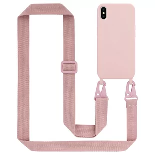 Łańcuszek Etui Do Apple iPhone X / XS Pokrowiec w LIQUID RÓŻOWY Silicone TPU Obudowa Ochronny Cadorabo - Etui i futerały do telefonów - miniaturka - grafika 1