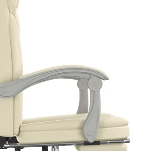 Fotel biurowy, krzesło biurowe Rozkładany fotel biurowy, kremowy, sztuczna skóra! - Fotele i krzesła biurowe - miniaturka - grafika 10
