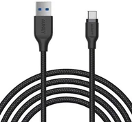 Kable USB - Aukey Kabel nylonowy USB-A do USB-C, QC, 15W, 5Gbps, 2m, czarny - miniaturka - grafika 1