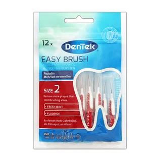 DenTek Easy Brush, szczoteczki interdentalne, rozmiar 2, 0,5 mm, 12 sztuk - Szczoteczki międzyzębowe - miniaturka - grafika 1