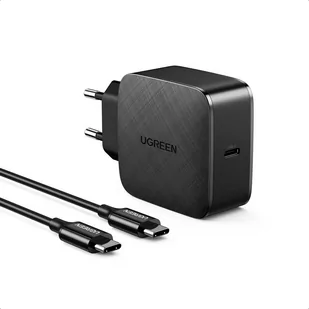 Ugreen GaN (azotek galu) szybka ładowarka sieciowa USB Typ C 65W Quick Charge Power Delivery + kabel USB Typ C 2m czarny (40156 CD217) - Kable USB - miniaturka - grafika 1