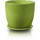 Donice - Okrągła Zielona Doniczka Do Domu 17X16 Cm - miniaturka - grafika 1