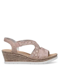 Rieker Sandały 61916-31 Różowy - Sandały damskie - miniaturka - grafika 1