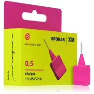 Szczoteczki międzyzębowe - SPOKAR XM 0,5mm 6szt. - szczoteczki międzyzębowe w rozmiarze 0,5mm (E2088) - różowe - miniaturka - grafika 1