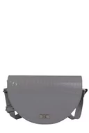 Torebki damskie - Mała szara listonoszka półksiężyc krokodyl - miniaturka - grafika 1