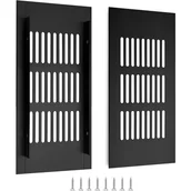 Kratki wentylacyjne - Kratka wentylacyjna, aluminiowa do wentylacji szaf i pomieszczeń, 15x8cm, czarna, 2 sztuki - miniaturka - grafika 1