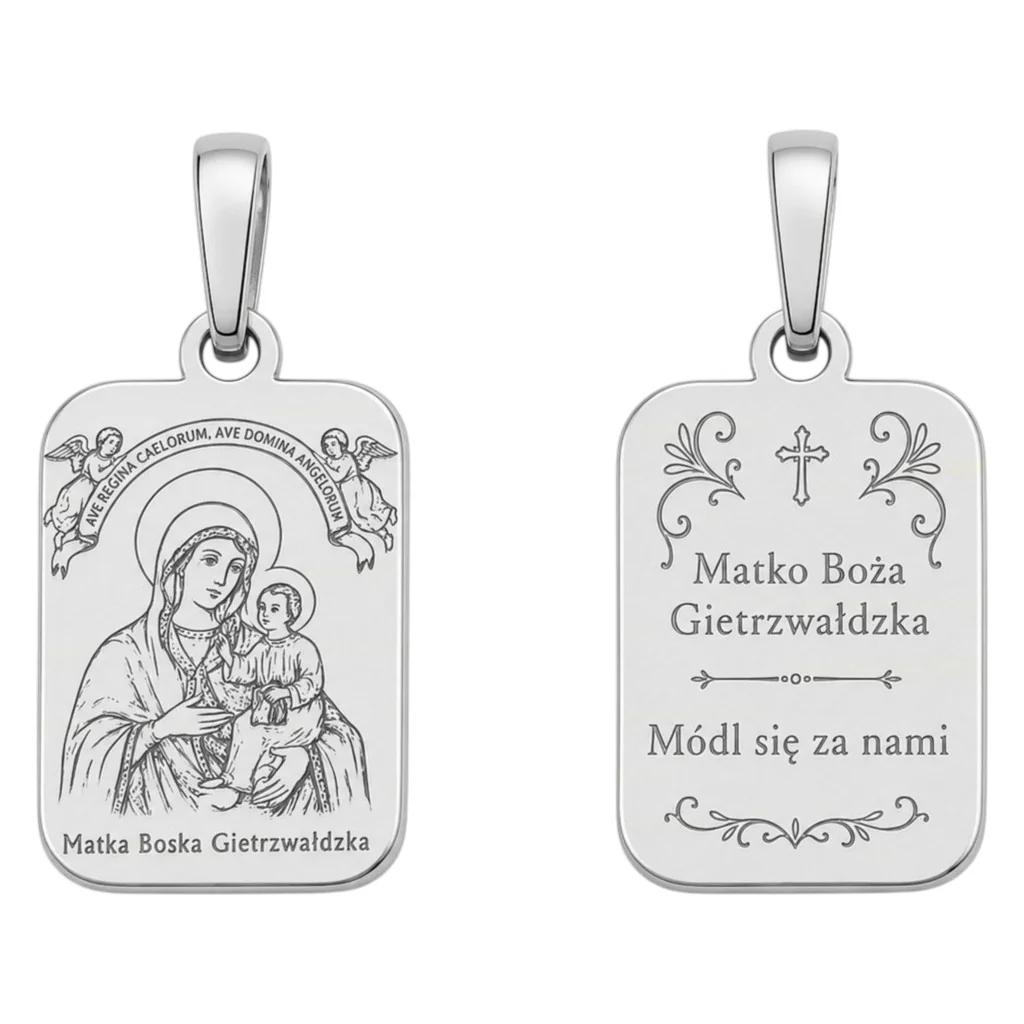 Medalik srebrny Ag 925 rodowany M.B. Gietrzwałdzka MDC141R