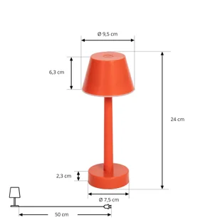 Lindby Lampka akumulatorowa LED Gaja, czerwona, USB, IP44, RGBW - Lampy ogrodowe - miniaturka - grafika 2