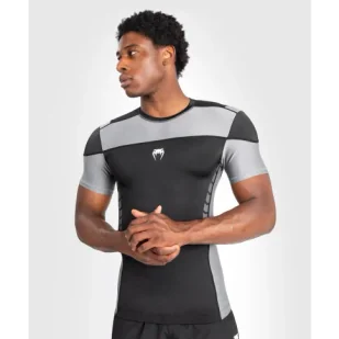 Venum Rashguard Krótki Rękaw Short Sleeve Tempest Black/Grey - Kimona, stroje i obuwie - miniaturka - grafika 1