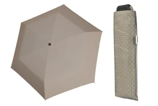 Wytrzymała Płaska Parasolka Doppler Carbonsteel, Szara W Kropki - Parasole - miniaturka - grafika 1