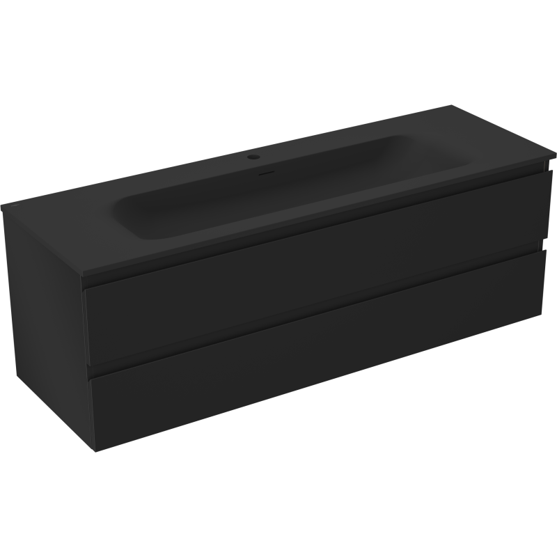 Mexen Orio szafka łazienkowa 140 cm z umywalką Vela, 2 szuflady, czarna mat - 91A10-14047-2-BFF71-W23M71