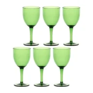 Kieliszki - ROSE&TULIPANI FIABA Zestaw 6 akrylowych kieliszków do wina 400 ml, zielony - miniaturka - grafika 1