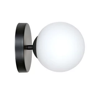 Emibig Lighting czarno-biała lampa ścienna szklana kula BIOR K1 BLACK 1020/K1 nowoczesny minimalistyczny kinkiet 1020/K1 - Lampy ścienne - miniaturka - grafika 1