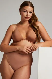 Hunkemöller Nieusztywniany biustonosz z fiszbinami Smooth Brązowy - Biustonosze - miniaturka - grafika 1