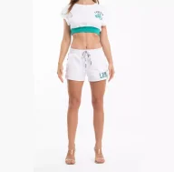 Spodenki damskie - Spodenki krótkie damskie LABELLAMAFIA SHORTS CELTIC WHITE - miniaturka - grafika 1