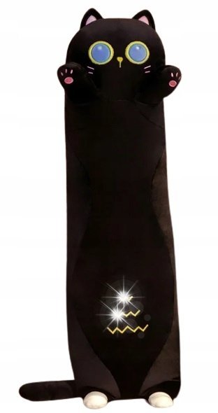 MASKOTKA DŁUGI KOT KOTEK PARÓWKA PLUSZAK PRZYTULANKA ZABAWKA PODUSZKA 110cm