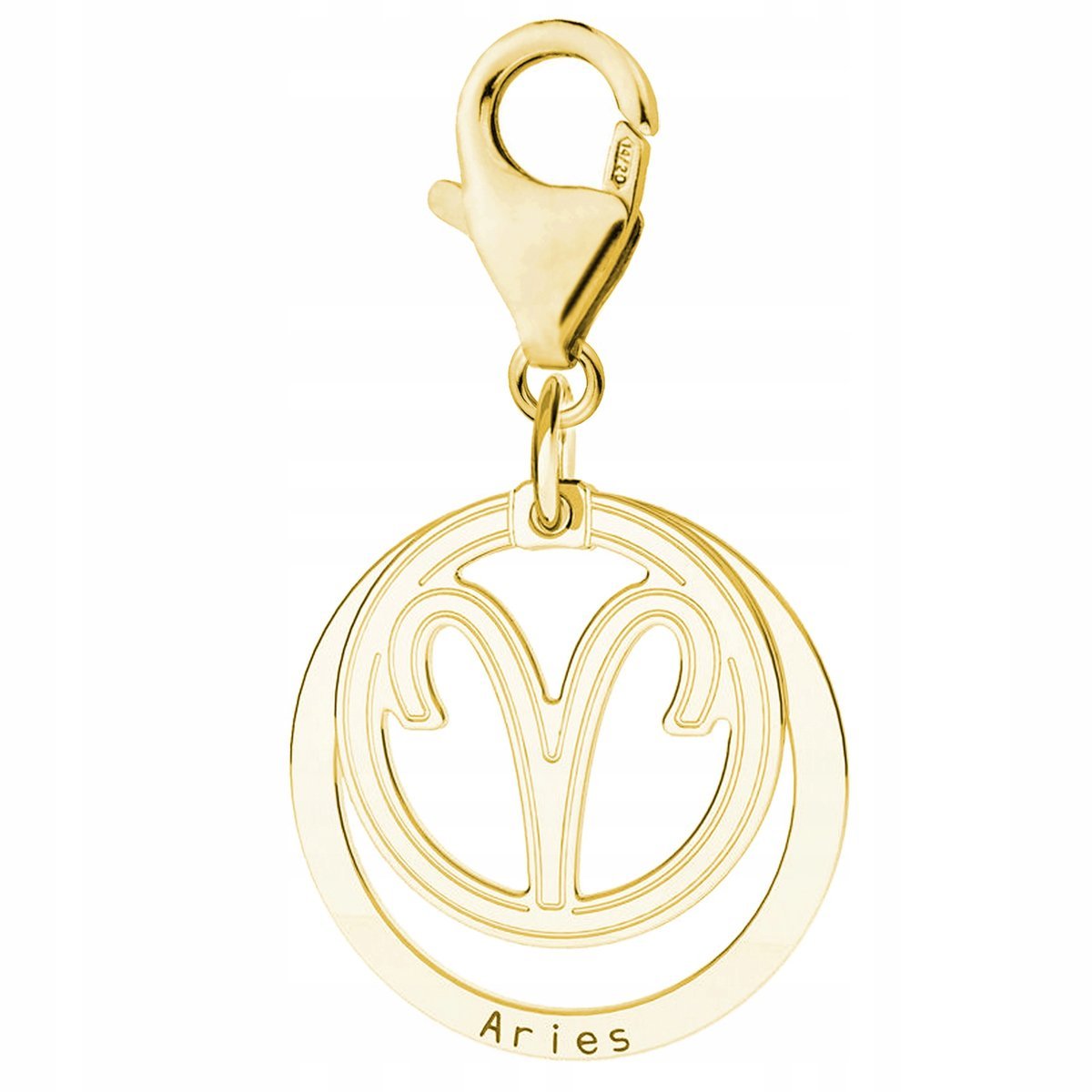 Złota Zawieszka ze Znakiem Zodiaku Aries Znak Zodiaku Baran SREBRO 925