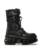 Glany damskie - NEW ROCK Glany M-WALL373-S10 Czarny - miniaturka - grafika 1