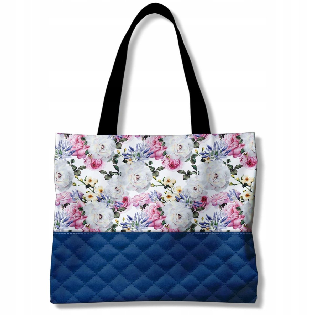 TORBA SHOPPERKA DUŻA NA ZAKUPY MOCNA SZOPERKA POJEMNA MATERIAŁOWA WZÓR 010