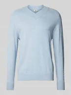 Swetry męskie - Sweter z dzianiny z dekoltem w serek model ‘Numir’ - miniaturka - grafika 1