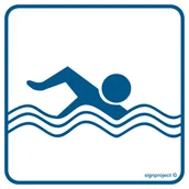 Systemy ekspozycyjne i znaki informacyjne - RC007 BASEN PŁYWACKI, FN - FOLIA SAMOPRZYLEPNA; (200X200MM) - miniaturka - grafika 1