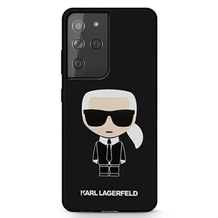 Karl Lagerfeld KLHCS21LSLFKBK S21 Ultra G998 hardcase czarny/black Silicone Iconic KF000527 - Etui i futerały do telefonów - miniaturka - grafika 1