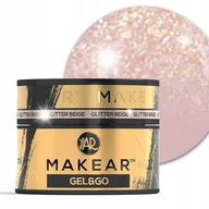 Żele do paznokci - Makear Gel&Go, Budujący żel do paznokci, GG25 Glitter Beige, 15ml - miniaturka - grafika 1