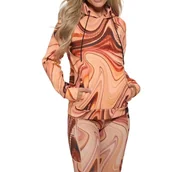 Bluzy damskie - Bluza damska Guess Eppie Hooded dresowa z kapturem -S - miniaturka - grafika 1