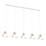 Lampy sufitowe - Seco lampa wisząca 5xE27 biała/jasne drewno 1394/5 - miniaturka - grafika 1