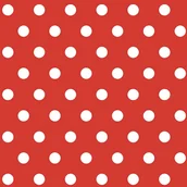 Pasmanteria - Tkanina bawełniana grochy 11mm białe na czerwonym tle - miniaturka - grafika 1