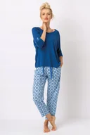 Piżamy damskie - KEY PIŻAMA DAMSKA LNS 721 A25 S GRANATOWO-NIEBIESKI - miniaturka - grafika 1