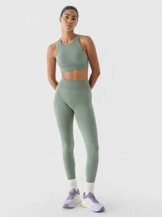 Damskie legginsy treningowe bezszwowe 4F x Anna Lewandowska 4FALSAW24TFTIF345 - zielone - 4F x AL - Spodnie sportowe damskie - miniaturka - grafika 1