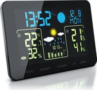 Stacje pogodowe - Bezprzewodowa stacja pogodowa BEARWARE z kolorowym wyświetlaczem i czujnikiem zewnętrznym Barometr, prognoza pogody i wiele więcej. - miniaturka - grafika 1