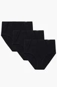 Majtki damskie - Atlantic 3BLP-604 wysokie figi 3 pack z bawełny czarny - miniaturka - grafika 1