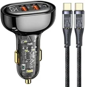 Ładowarki samochodowe - Ładowarka samochodowa Usams 80W Fast Charge + kabel USB-C - USB-C (6958444901381) - miniaturka - grafika 1