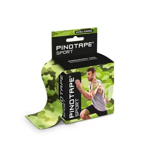 Pinotape Sport, taśma kinezjologiczna, zielone moro, 5 cm x 5 m - Ortezy, stabilizatory i opaski elastyczne - miniaturka - grafika 1