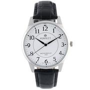 Zegarki męskie - Zegarek męski kwarcowy biało-srebrny klasyczny skórzany pasek C426 - miniaturka - grafika 1