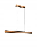 Lampy sufitowe - LED pendant light TRIO Deacon, 42W, 2700-6000K, 3200lm, black/wood color, 110x6x150cm - miniaturka - grafika 1