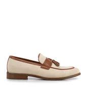 Półbuty męskie - Męskie mokasyny z chwostami brązowe - miniaturka - grafika 1