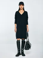 Sukienki - BIG STAR Sukienka dzianinowa w kolorze czarnym - miniaturka - grafika 1