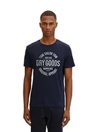 Koszulki męskie - T-shirt męski TOM TAILOR z nadrukiem, 10668-niebieski kapitan nieba, L - miniaturka - grafika 1