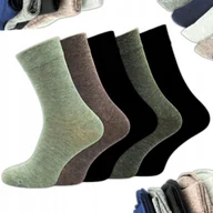 Skarpetki męskie - SKARPETY MĘSKIE BAMBUSOWE 85% DŁUGIE 5 PAR CIEMNE SKARPETKI ZESTAW 44-46 - miniaturka - grafika 1