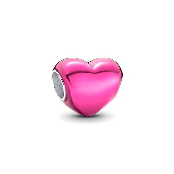 Charms Pandora - Metaliczne różowe serce 793337C03