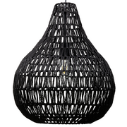 Lampy sufitowe - Beliani Lampa papierowa plecionka wisząca czarna MOLOPO - miniaturka - grafika 1