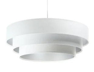 Biało-srebrna welurowa lampa nad stół - S440 Rankin - Lampy stojące - miniaturka - grafika 1