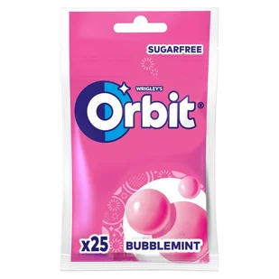 Orbit Gumy Bubblemint torba 25 drażetek GORB.6315 - Gumy do żucia, lizaki, dropsy - miniaturka - grafika 1