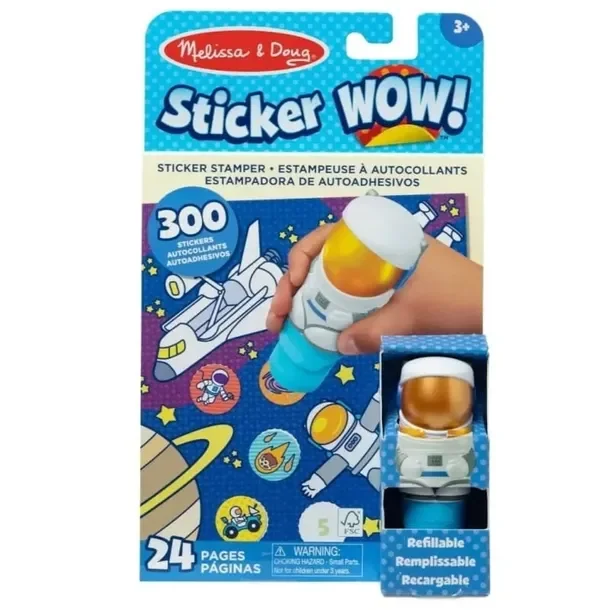 MELISSA & DOUG STICKER WOW stempelki z naklejkami ASTRONAUTA